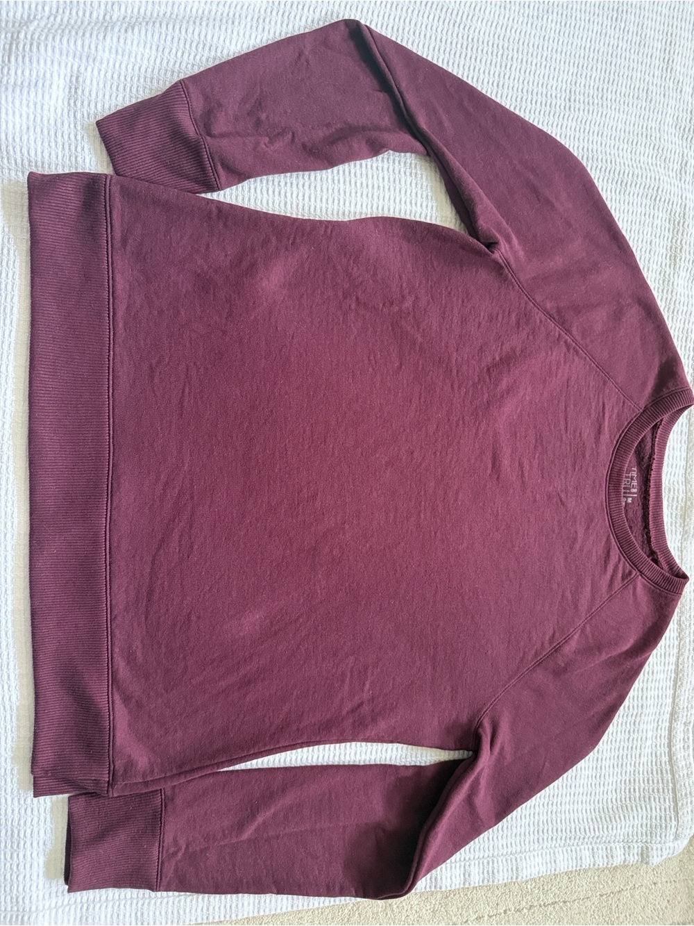 Time and Tru Crewneck Sweatshirt in Deep Berry